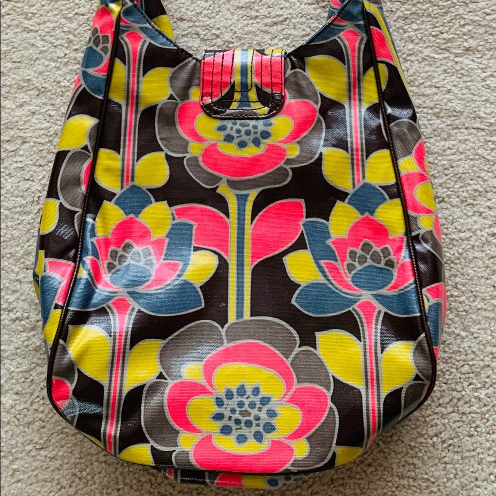 Boden retro floral coated canvas bucket bag